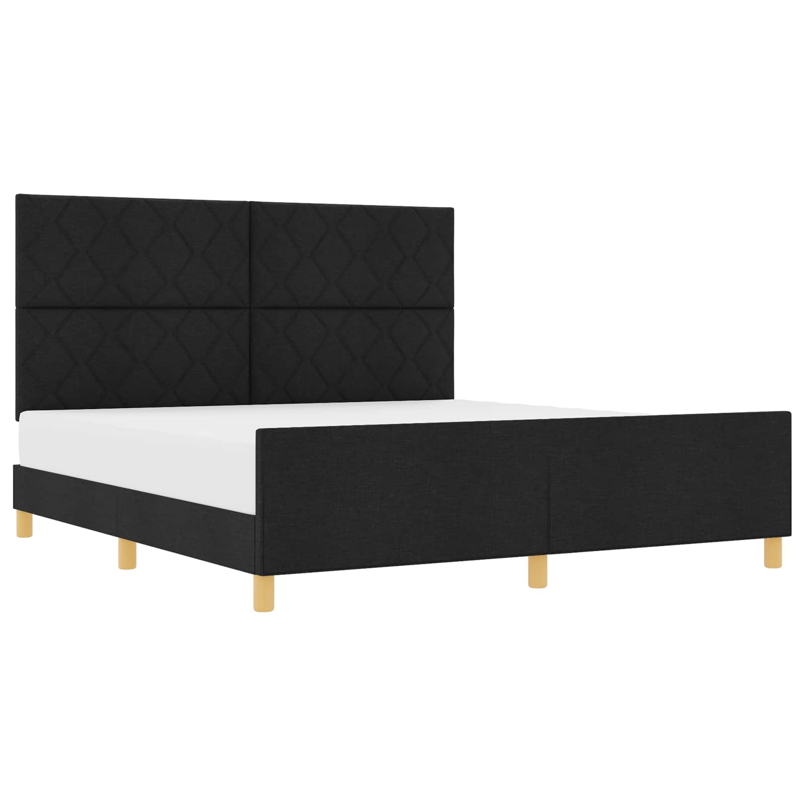 Σκελετός Κρεβατιού με κεφαλάρι Μαύρο 180 x 200 cm ύφασμα