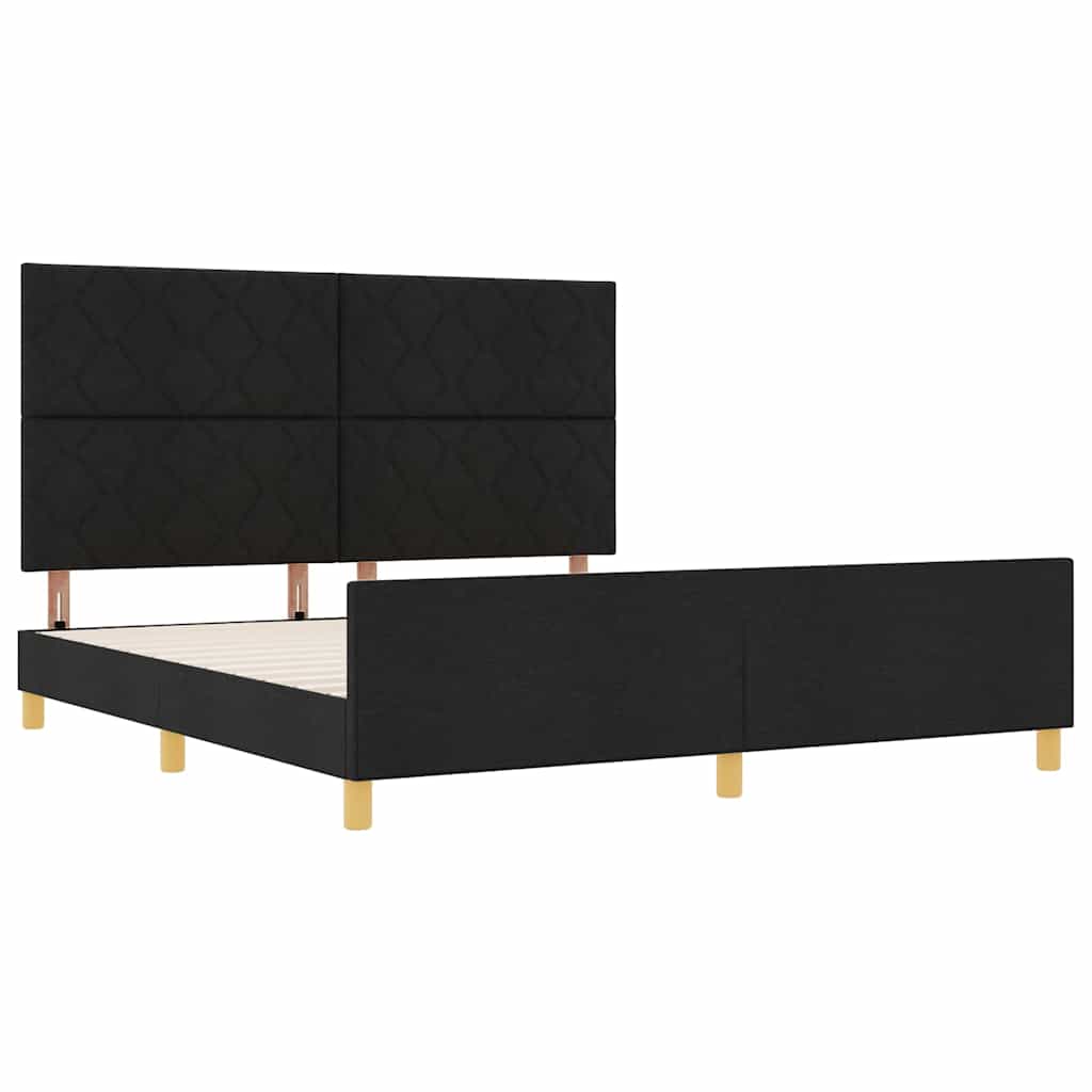 Σκελετός Κρεβατιού με κεφαλάρι Μαύρο 180 x 200 cm ύφασμα
