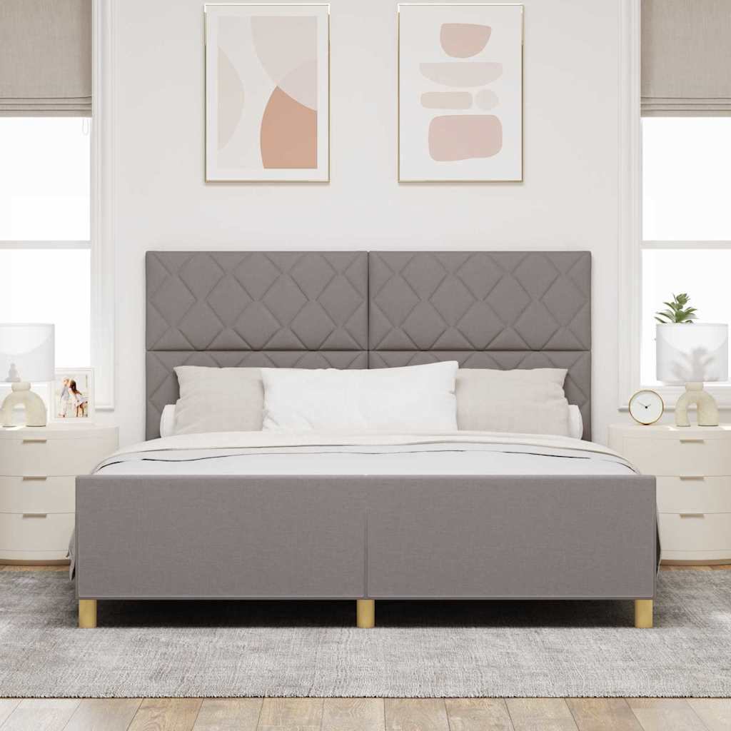 Σκελετός Κρεβατιού με κεφαλάρι Taupe 180 x 200 cm ύφασμα - Pakobazaar