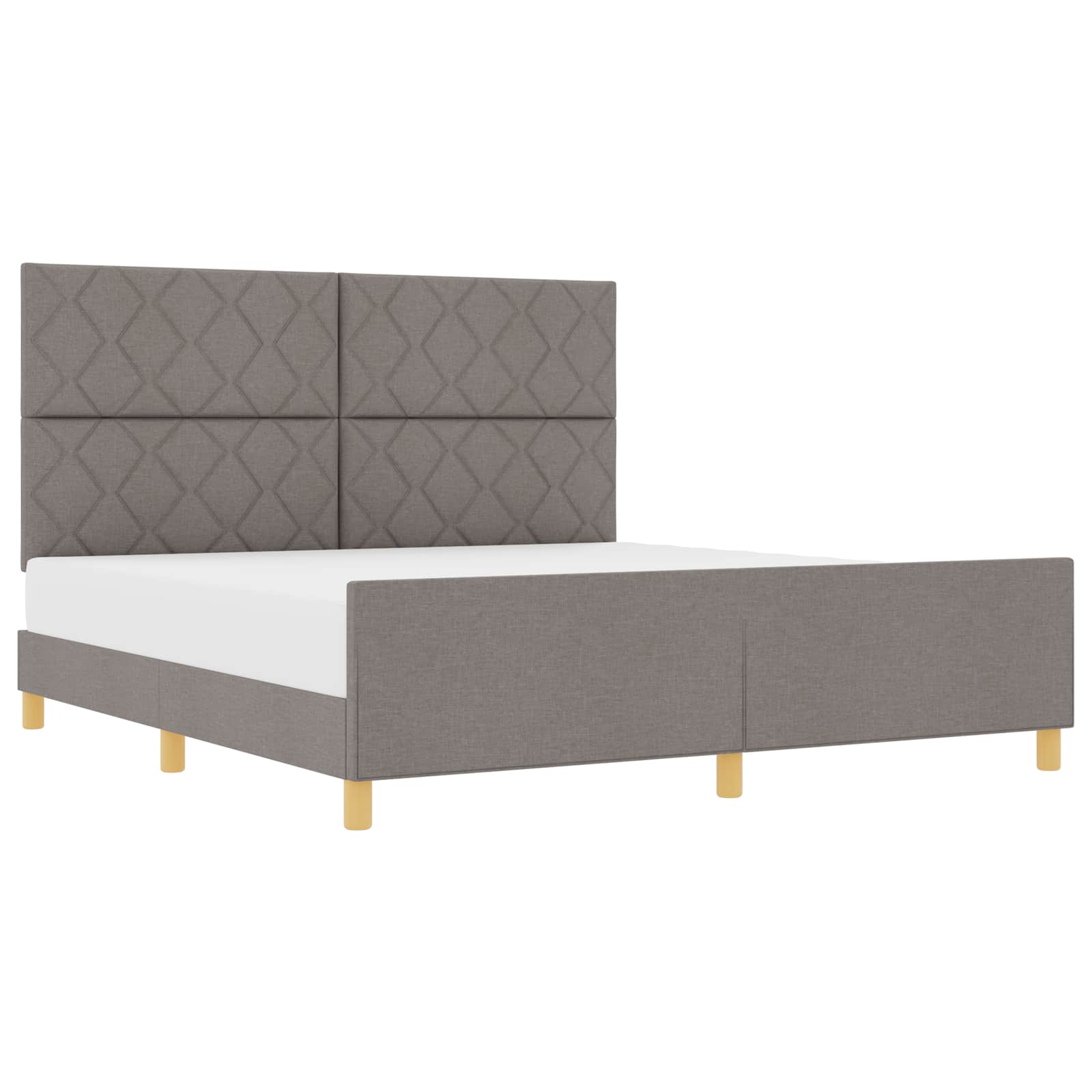 Σκελετός Κρεβατιού με κεφαλάρι Taupe 180 x 200 cm ύφασμα - Pakobazaar