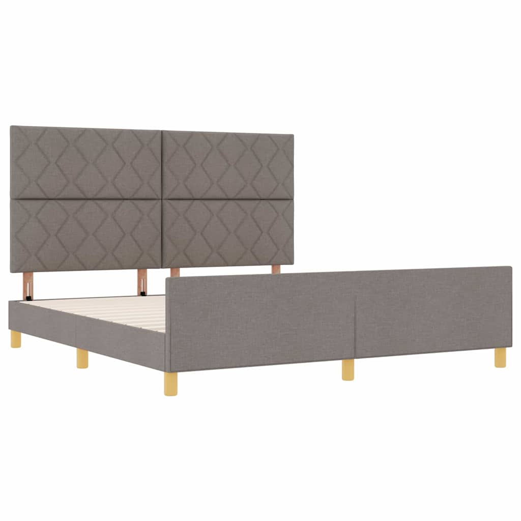 Σκελετός Κρεβατιού με κεφαλάρι Taupe 180 x 200 cm ύφασμα - Pakobazaar