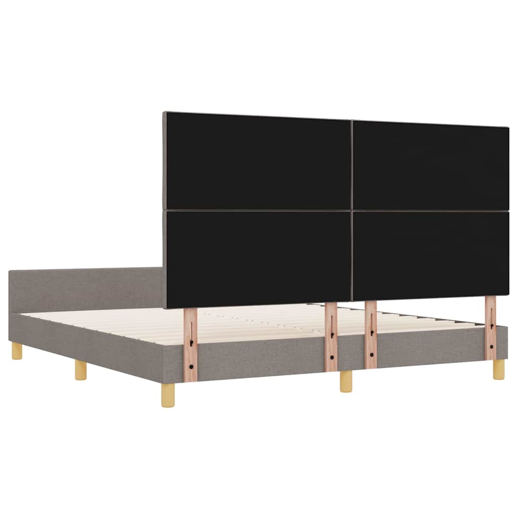 Σκελετός Κρεβατιού με κεφαλάρι Taupe 180 x 200 cm ύφασμα - Pakobazaar