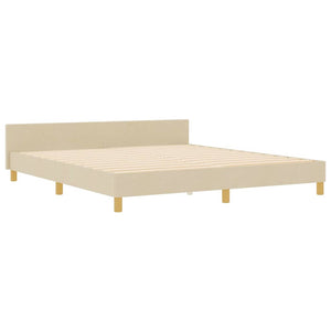 Σκελετός Κρεβατιού με κεφαλάρι Κρεμ 180 x 200 cm ύφασμα - Pakobazaar