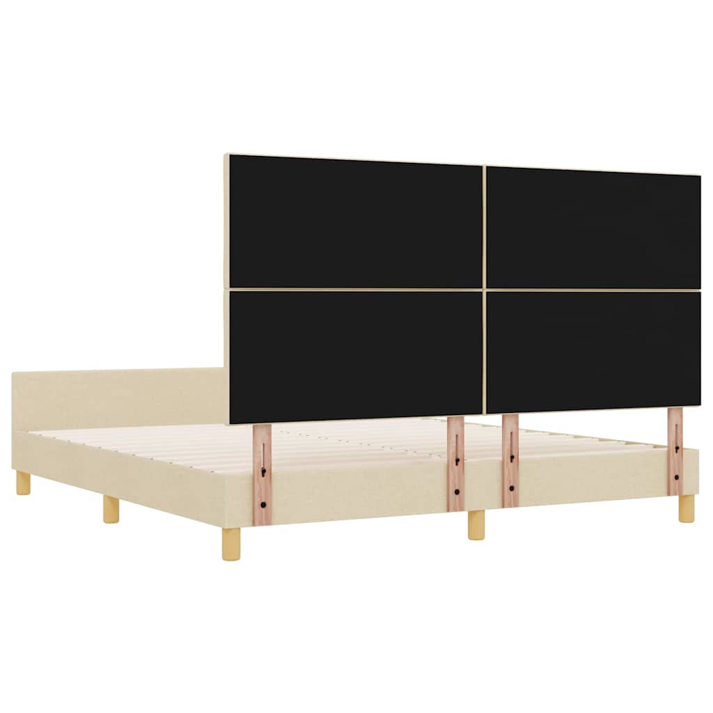 Σκελετός Κρεβατιού με κεφαλάρι Κρεμ 180 x 200 cm ύφασμα - Pakobazaar