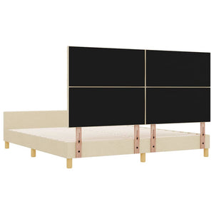 Σκελετός Κρεβατιού με κεφαλάρι Κρεμ 180 x 200 cm ύφασμα - Pakobazaar