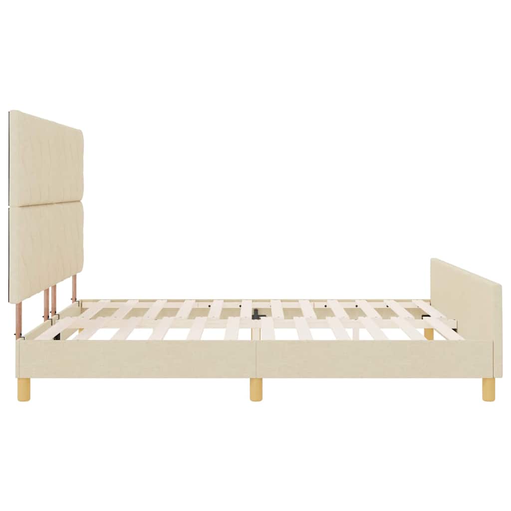 Σκελετός Κρεβατιού με κεφαλάρι Κρεμ 180 x 200 cm ύφασμα - Pakobazaar