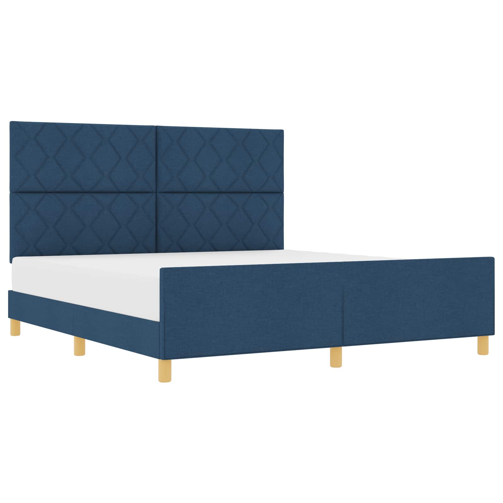 Σκελετός Κρεβατιού με κεφαλάρι Μπλε 180 x 200 cm ύφασμα - Pakobazaar