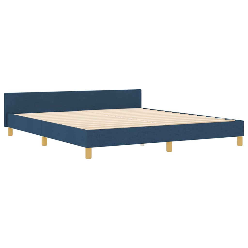 Σκελετός Κρεβατιού με κεφαλάρι Μπλε 180 x 200 cm ύφασμα - Pakobazaar
