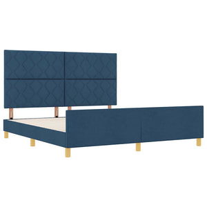 Σκελετός Κρεβατιού με κεφαλάρι Μπλε 180 x 200 cm ύφασμα - Pakobazaar