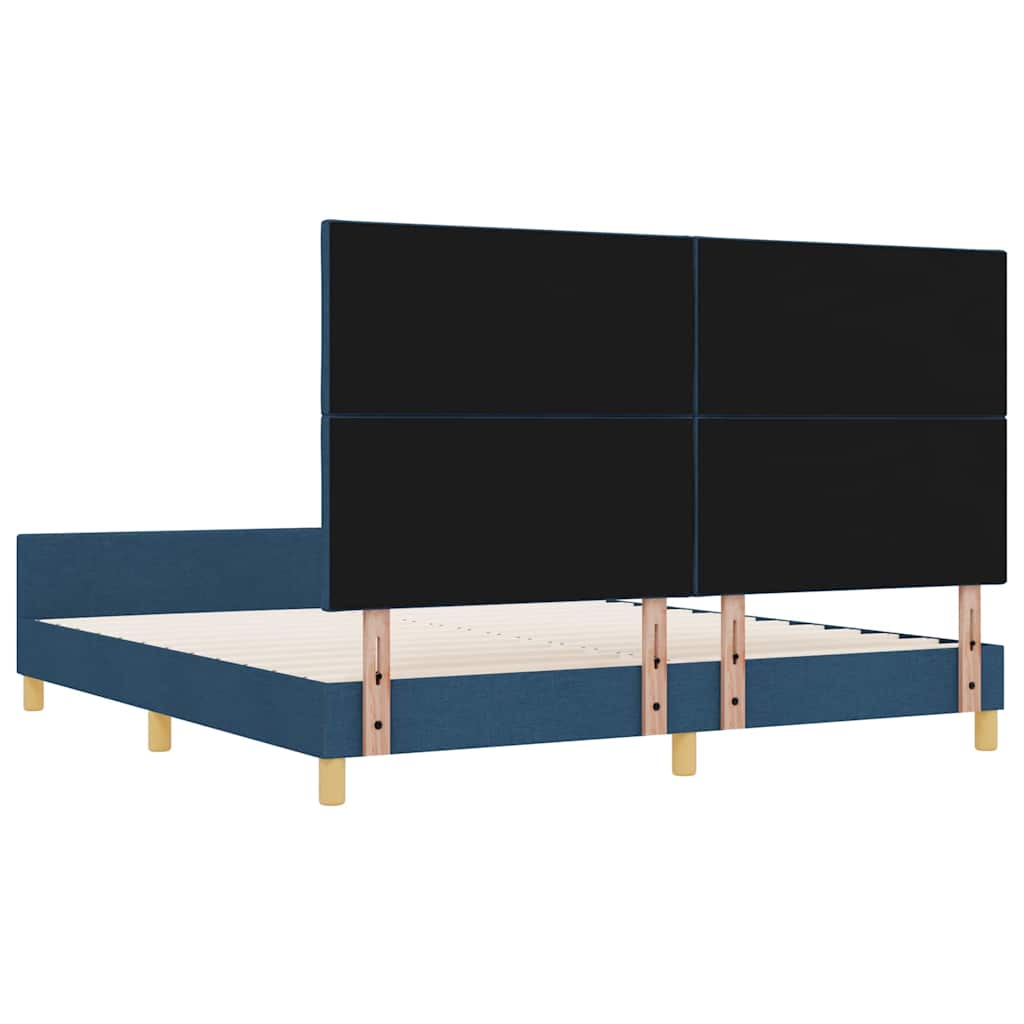 Σκελετός Κρεβατιού με κεφαλάρι Μπλε 180 x 200 cm ύφασμα - Pakobazaar
