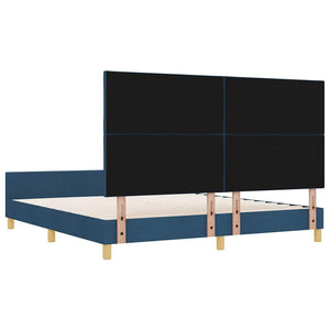 Σκελετός Κρεβατιού με κεφαλάρι Μπλε 180 x 200 cm ύφασμα - Pakobazaar