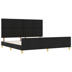Σκελετός Κρεβατιού με κεφαλάρι Μαύρο 200 x 200 cm ύφασμα - Pakobazaar