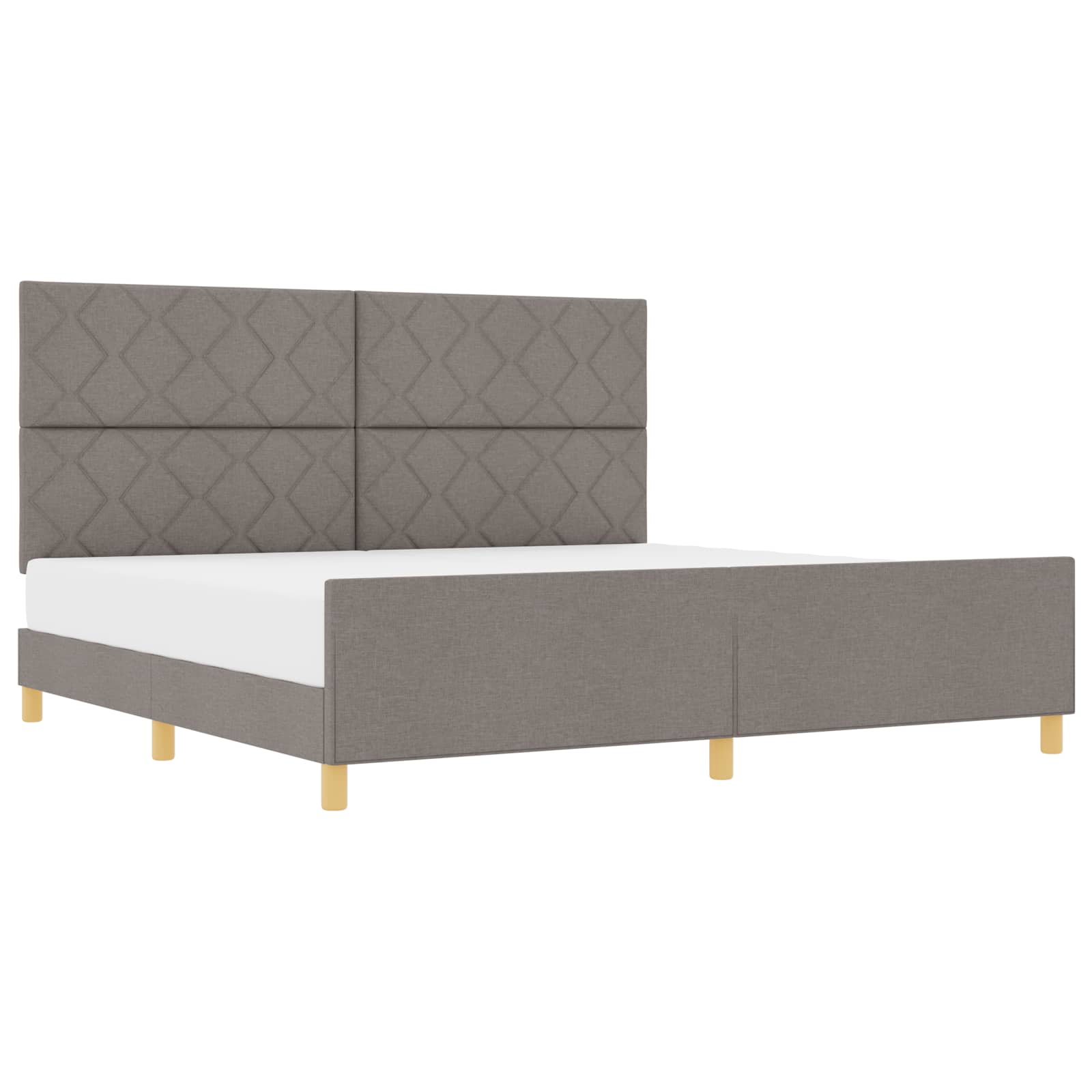 Σκελετός Κρεβατιού με κεφαλάρι Taupe 200 x 200 cm ύφασμα - Pakobazaar