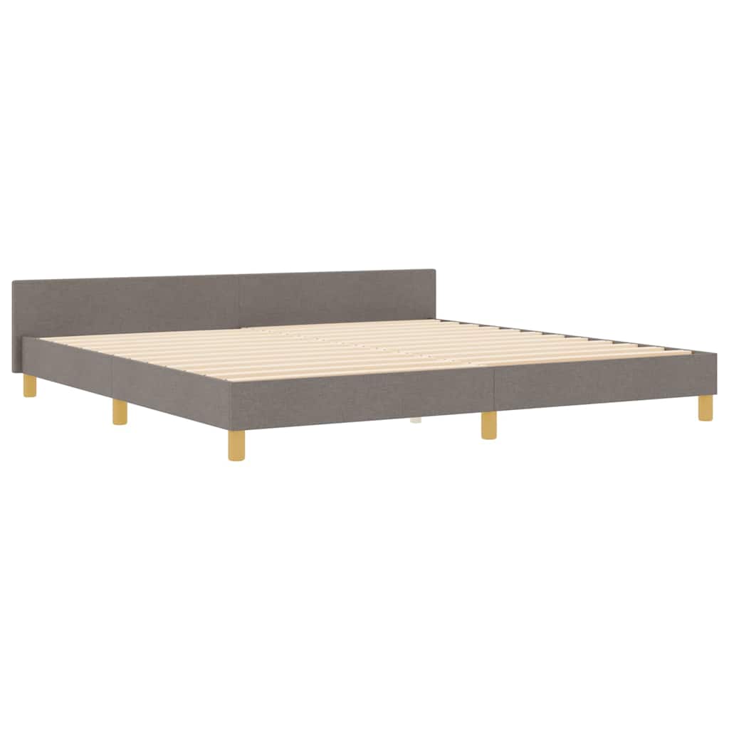 Σκελετός Κρεβατιού με κεφαλάρι Taupe 200 x 200 cm ύφασμα - Pakobazaar