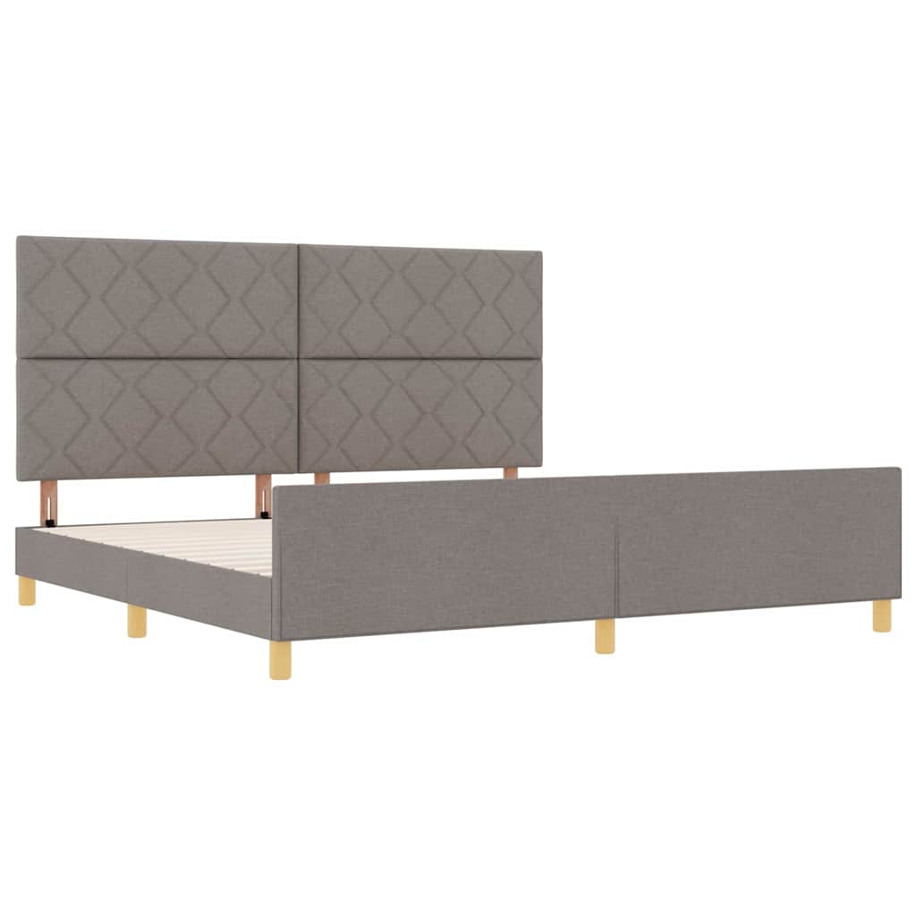 Σκελετός Κρεβατιού με κεφαλάρι Taupe 200 x 200 cm ύφασμα - Pakobazaar