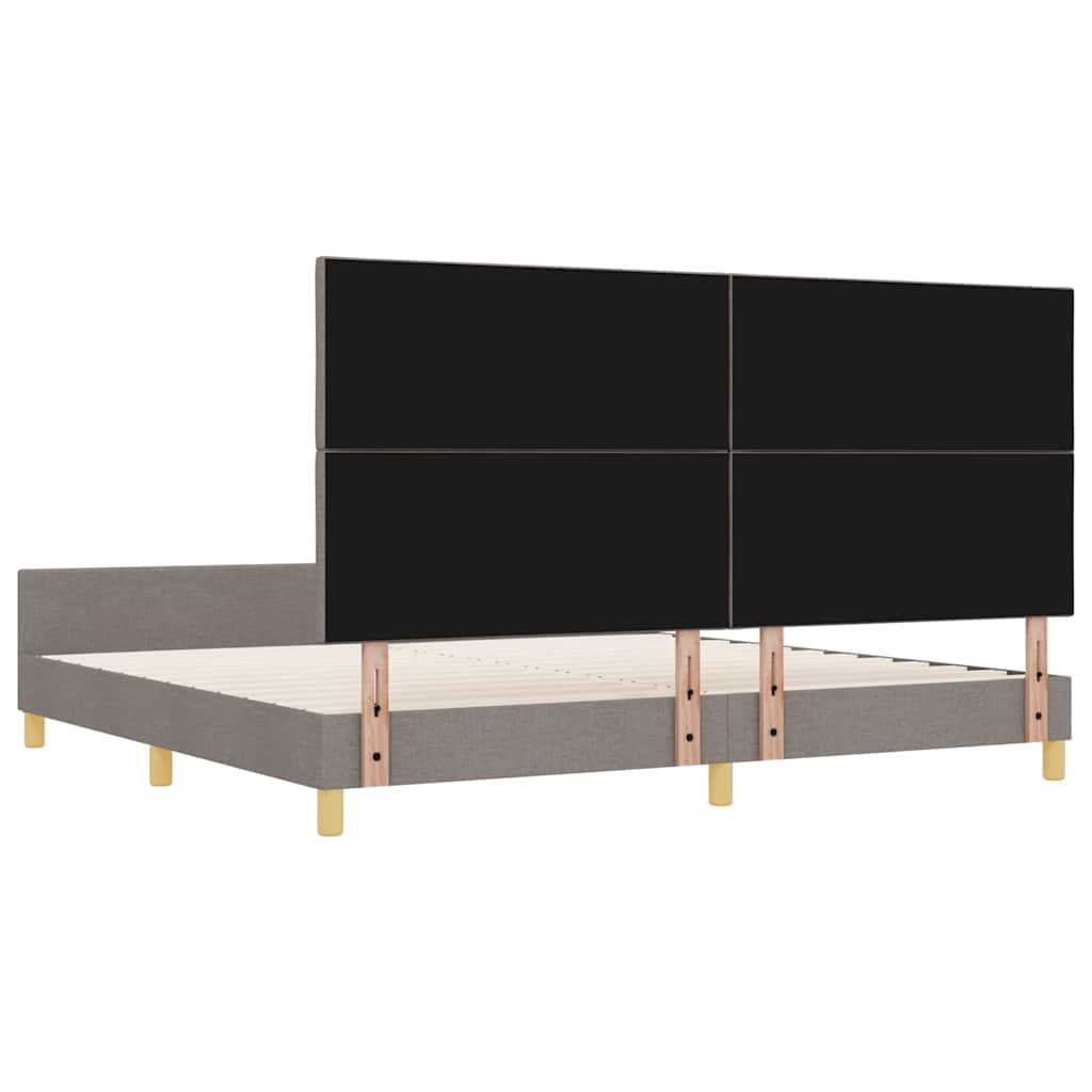 Σκελετός Κρεβατιού με κεφαλάρι Taupe 200 x 200 cm ύφασμα - Pakobazaar
