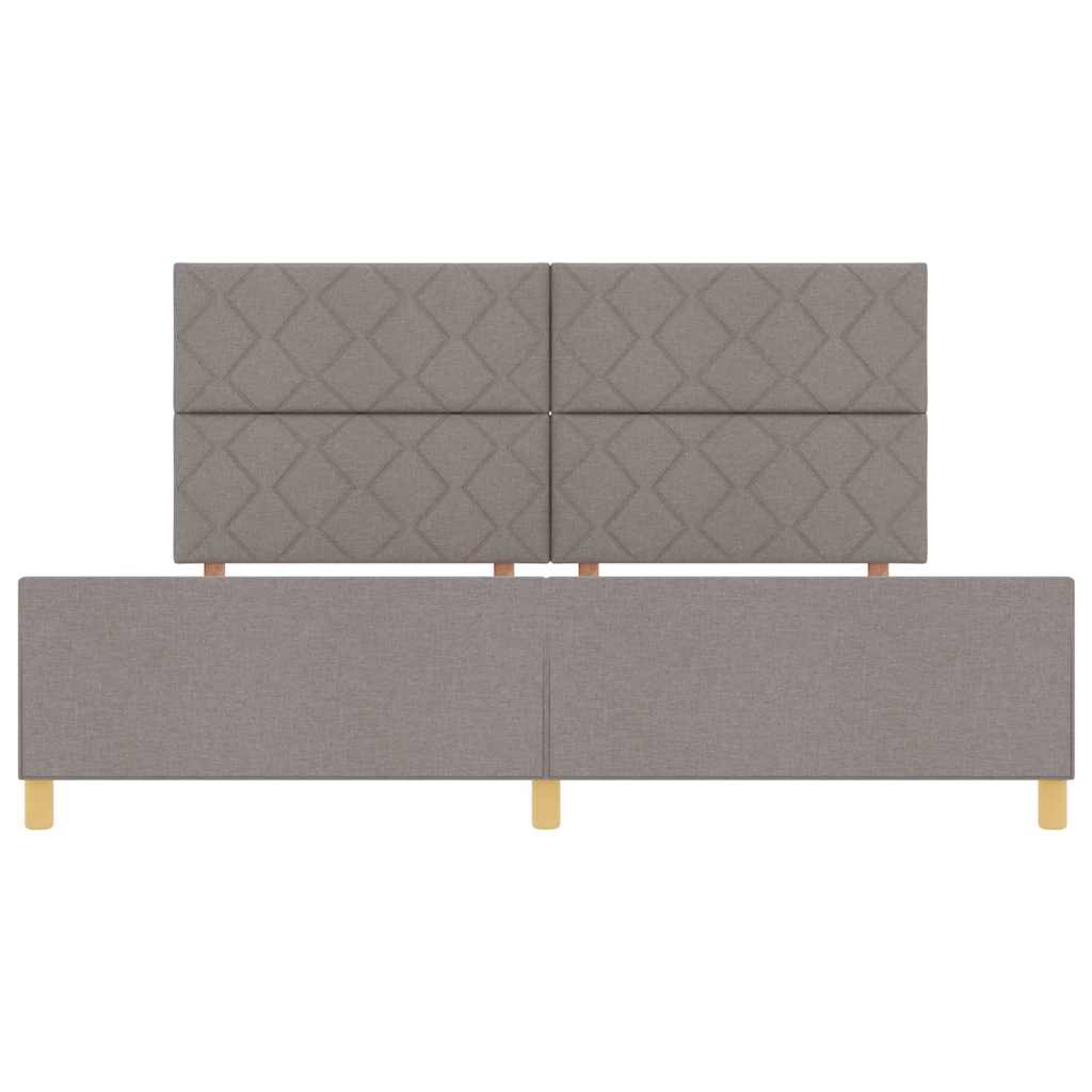 Σκελετός Κρεβατιού με κεφαλάρι Taupe 200 x 200 cm ύφασμα - Pakobazaar