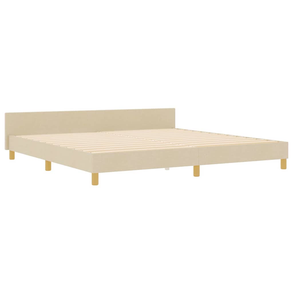 Σκελετός Κρεβατιού με κεφαλάρι Κρεμ 200 x 200 cm ύφασμα - Pakobazaar