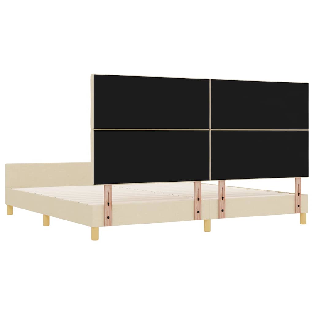 Σκελετός Κρεβατιού με κεφαλάρι Κρεμ 200 x 200 cm ύφασμα - Pakobazaar