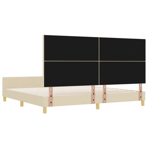 Σκελετός Κρεβατιού με κεφαλάρι Κρεμ 200 x 200 cm ύφασμα - Pakobazaar