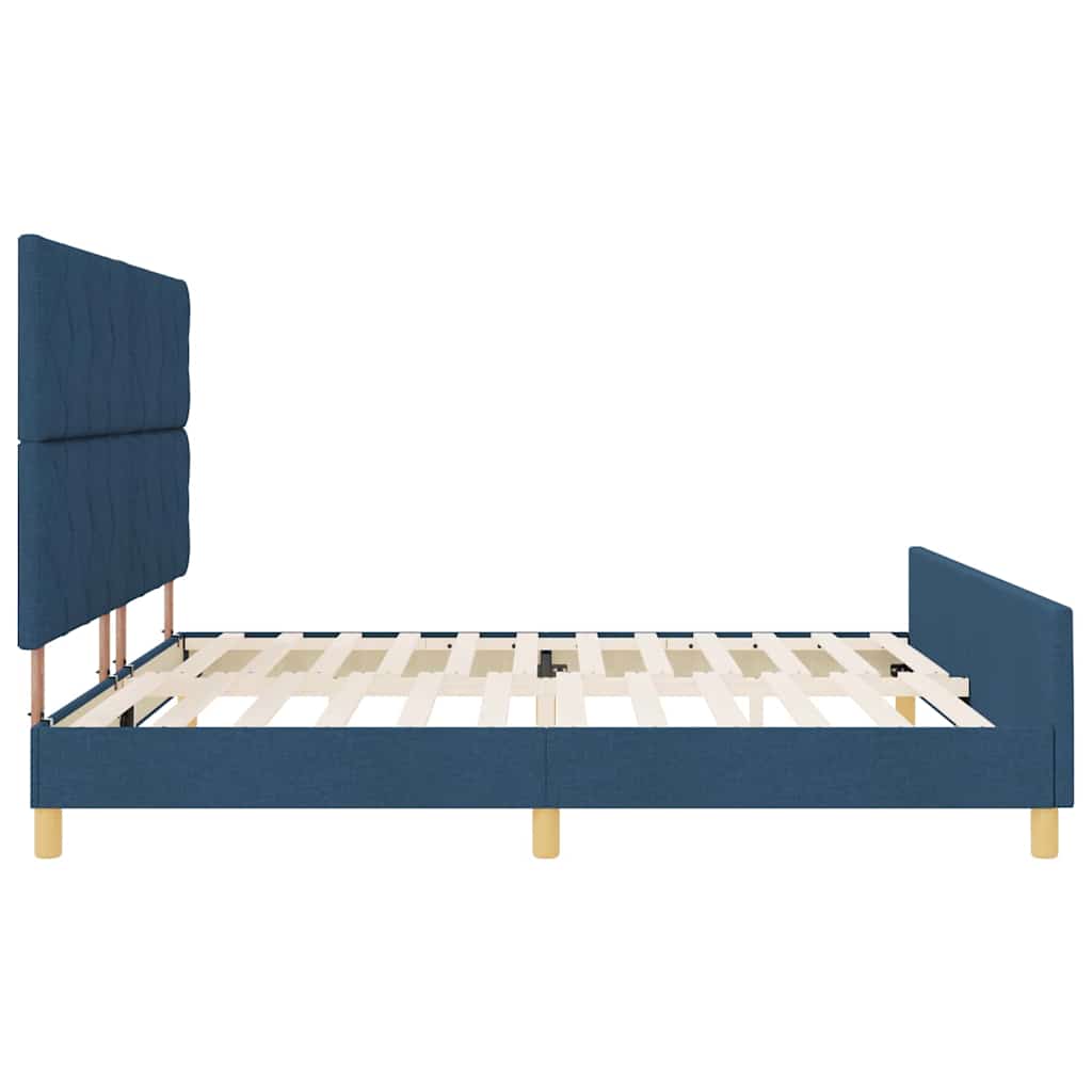 Σκελετός Κρεβατιού με κεφαλάρι Μπλε 200 x 200 cm ύφασμα - Pakobazaar
