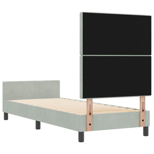 Κρεβάτι με ελατήρια Ανοιχτό γκρι 80 x 200 cm Βελούδο - Pakobazaar