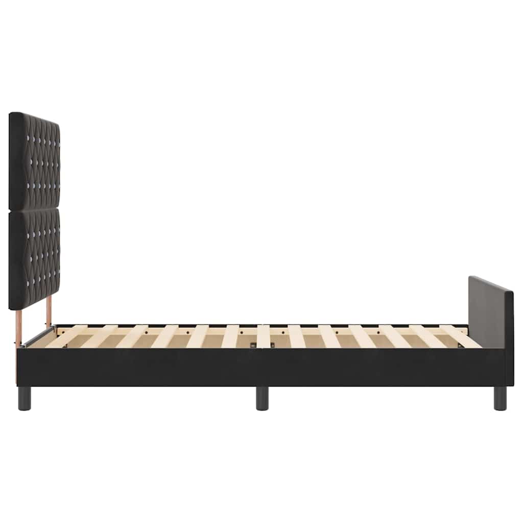 Κρεβάτι με ελατήρια με κεφαλάρι Μαύρο 90 x 190 cm Βελούδο - Pakobazaar