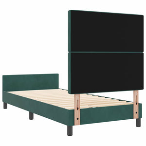 Κρεβάτι με ελατήρια Σκούρο Πράσινο 90 x 190 cm Βελούδο - Pakobazaar
