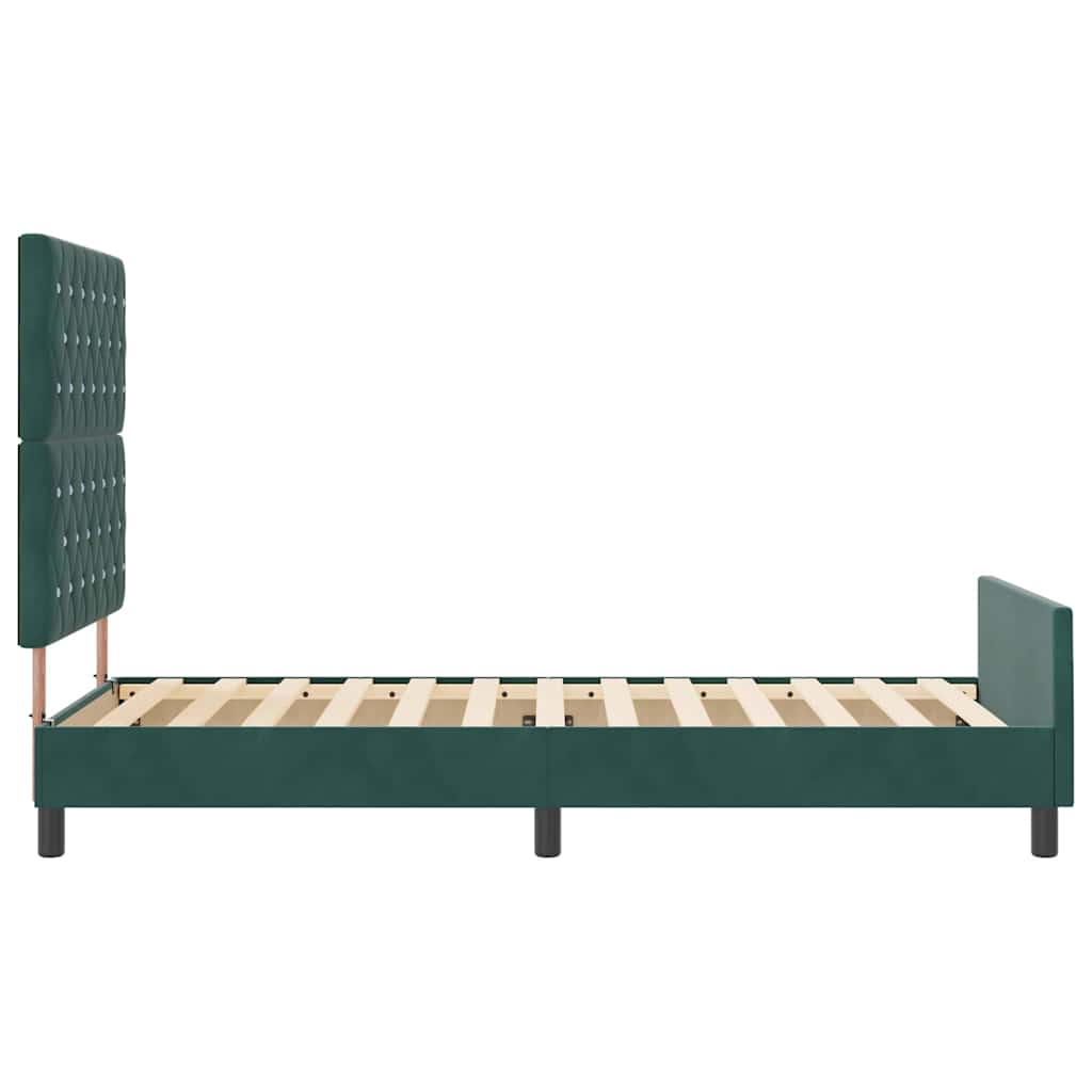 Κρεβάτι με ελατήρια Σκούρο Πράσινο 90 x 190 cm Βελούδο - Pakobazaar