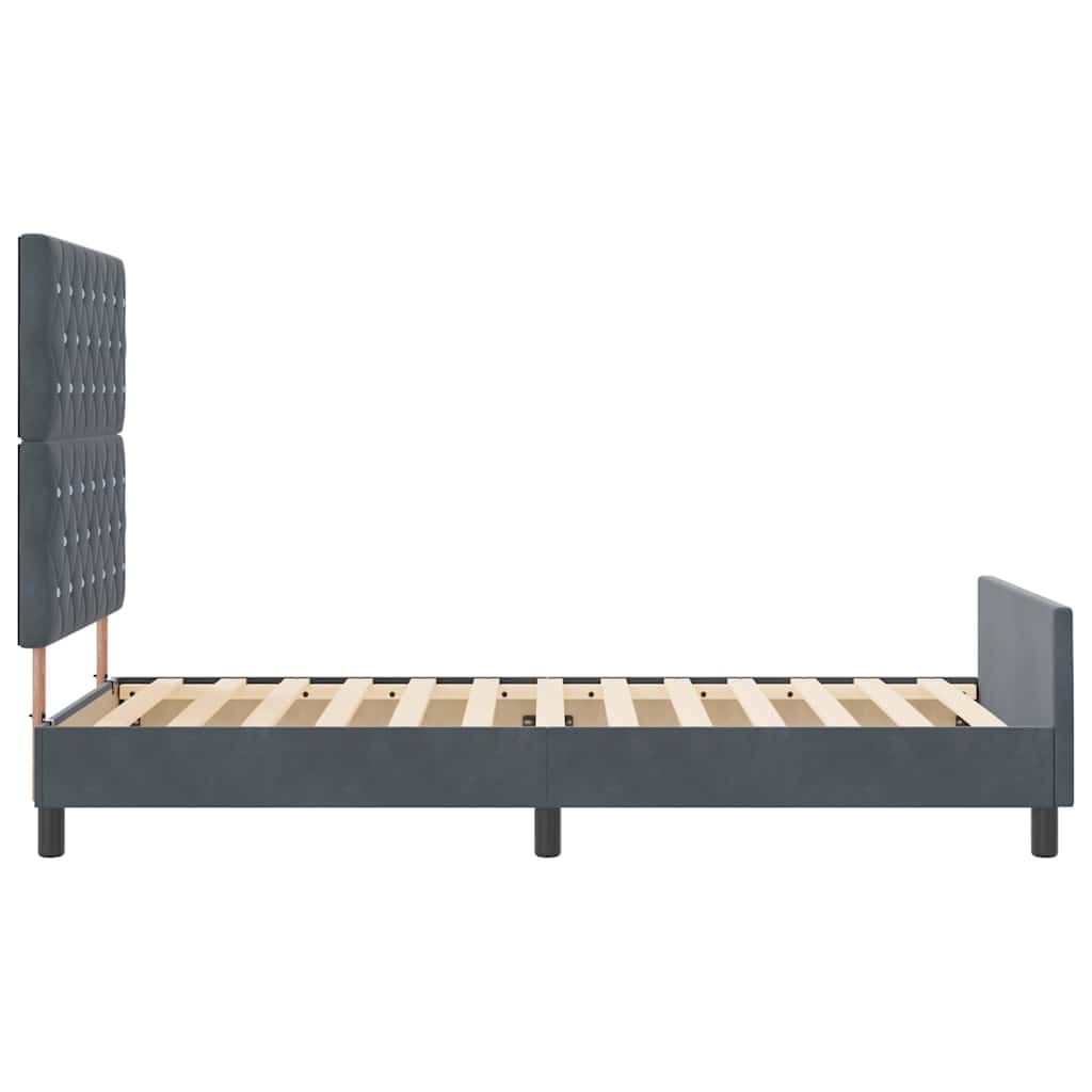 Κρεβάτι με ελατήρια Σκούρο γκρι 100 x 200 cm Βελούδο - Pakobazaar