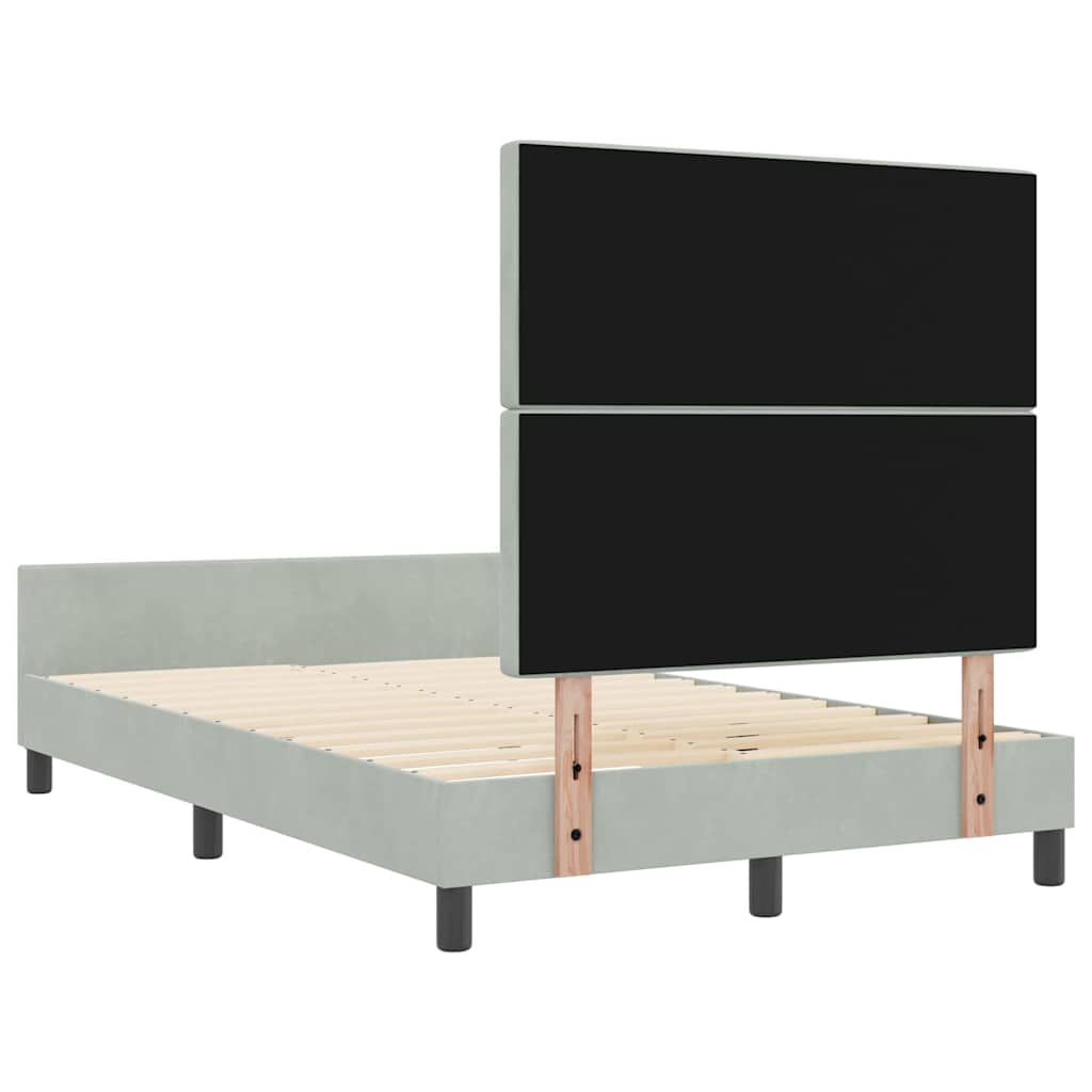 Κρεβάτι με ελατήρια Ανοιχτό γκρι 120 x 200 cm Βελούδο
