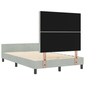 Κρεβάτι με ελατήρια Ανοιχτό γκρι 120 x 200 cm Βελούδο