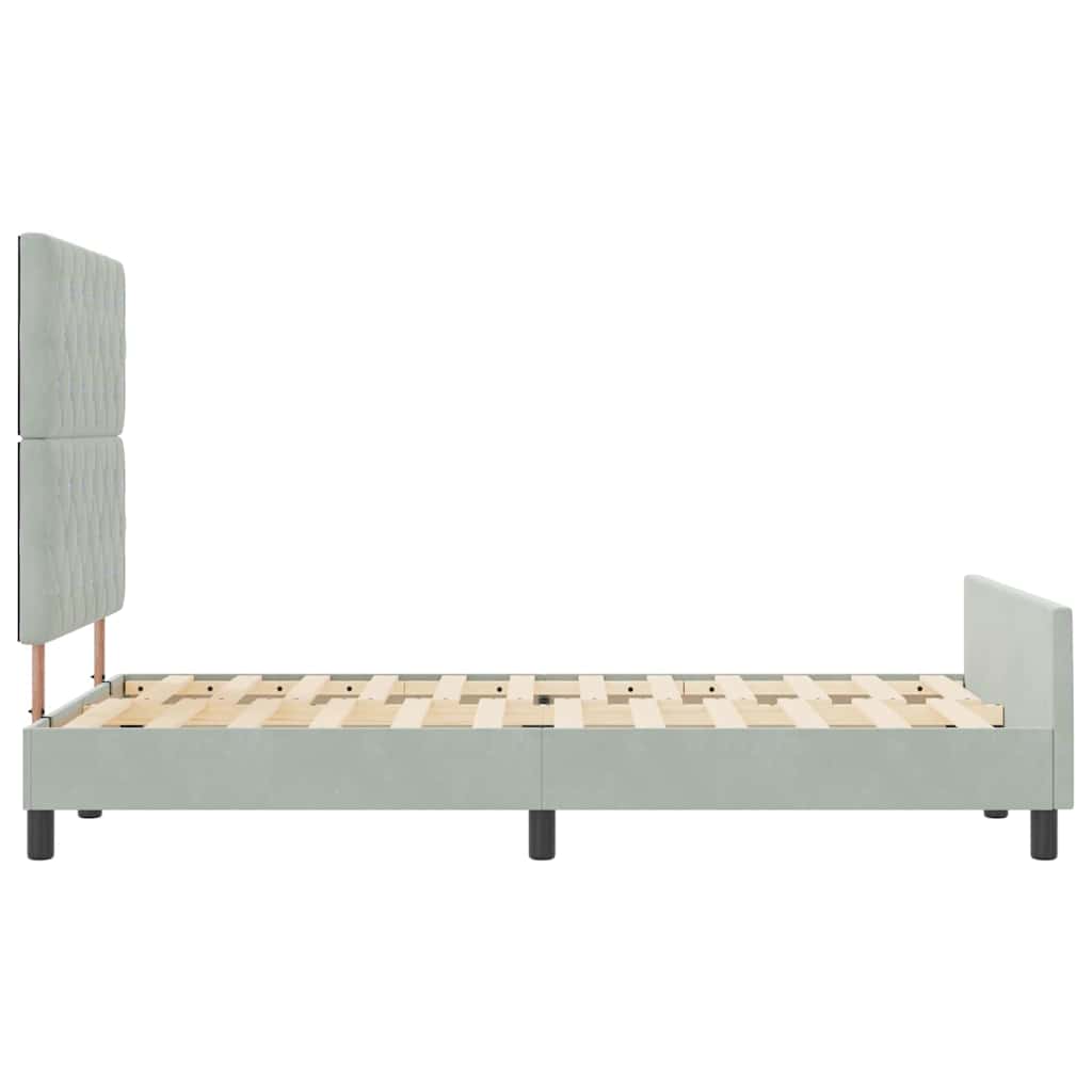 Κρεβάτι με ελατήρια Ανοιχτό γκρι 120 x 200 cm Βελούδο