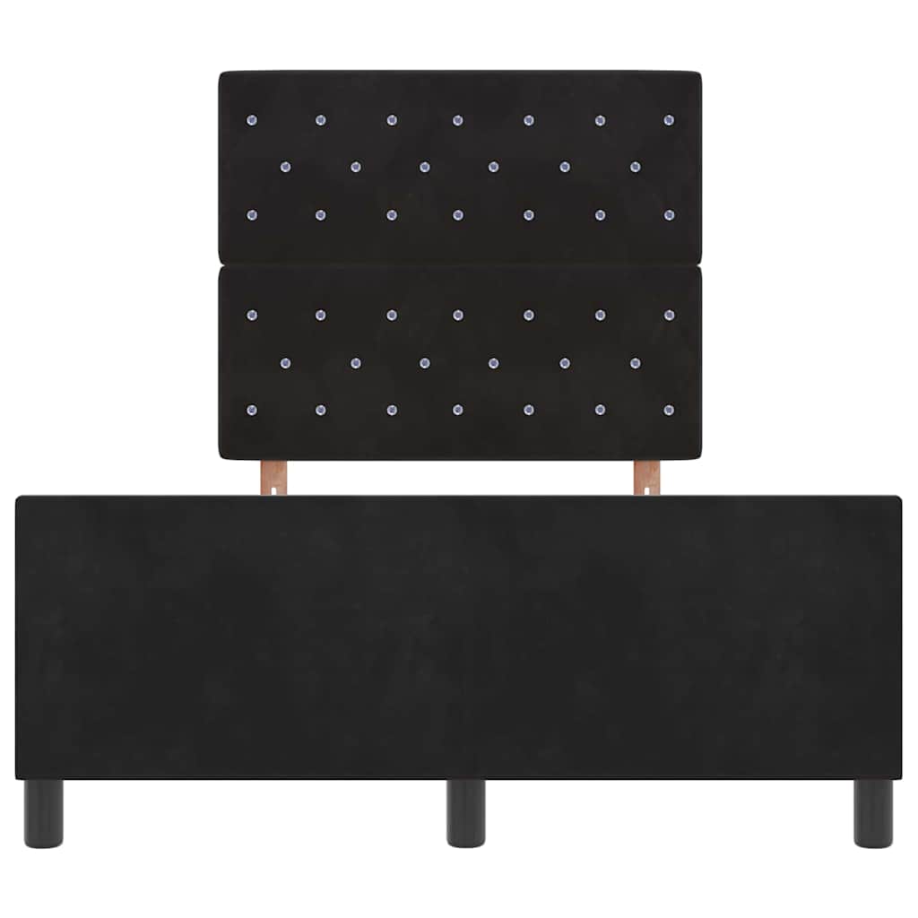 Κρεβάτι με ελατήρια με κεφαλάρι Μαύρο 120 x 200 cm Βελούδο - Pakobazaar