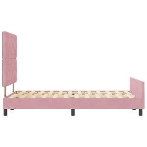 Κρεβάτι με ελατήρια με κεφαλάρι Ροζ 120 x 200 cm Βελούδο