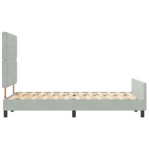 Κρεβάτι με ελατήρια Ανοιχτό γκρι 120 x 200 cm Βελούδο