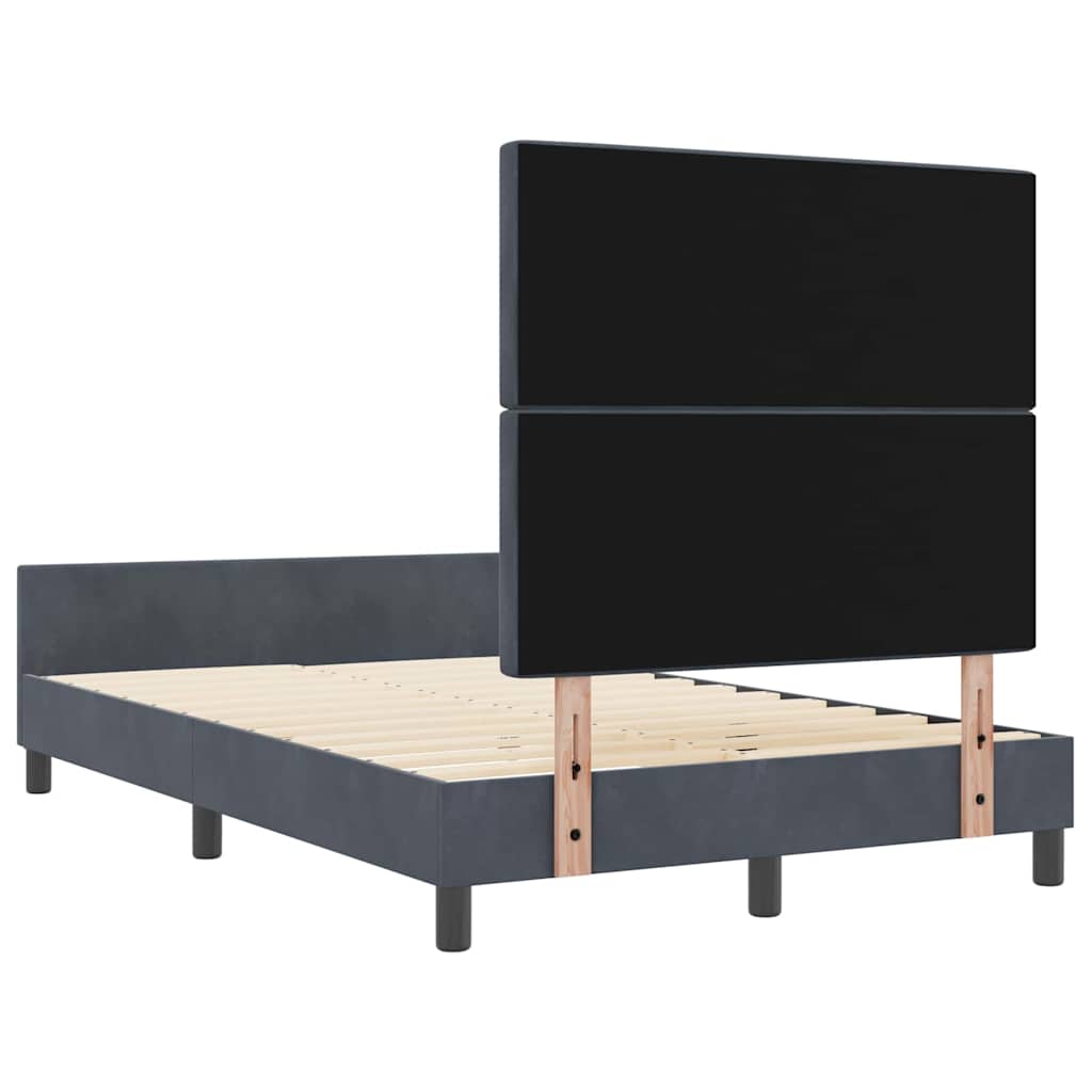 Κρεβάτι με ελατήρια Σκούρο γκρι 120 x 200 cm Βελούδο - Pakobazaar