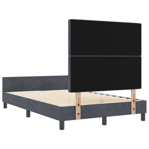Κρεβάτι με ελατήρια Σκούρο γκρι 120 x 200 cm Βελούδο - Pakobazaar