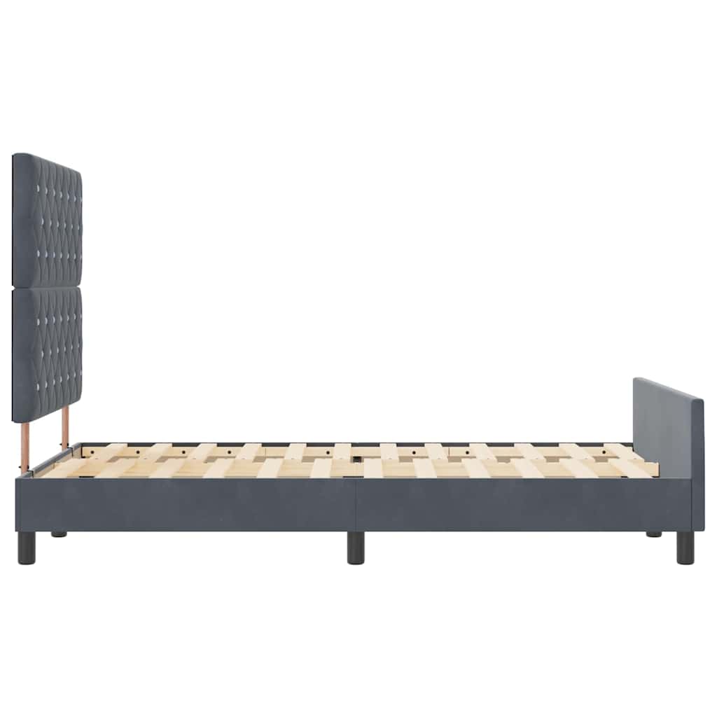 Κρεβάτι με ελατήρια Σκούρο γκρι 120 x 200 cm Βελούδο - Pakobazaar