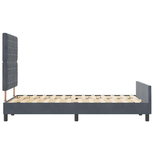 Κρεβάτι με ελατήρια Σκούρο γκρι 120 x 200 cm Βελούδο - Pakobazaar