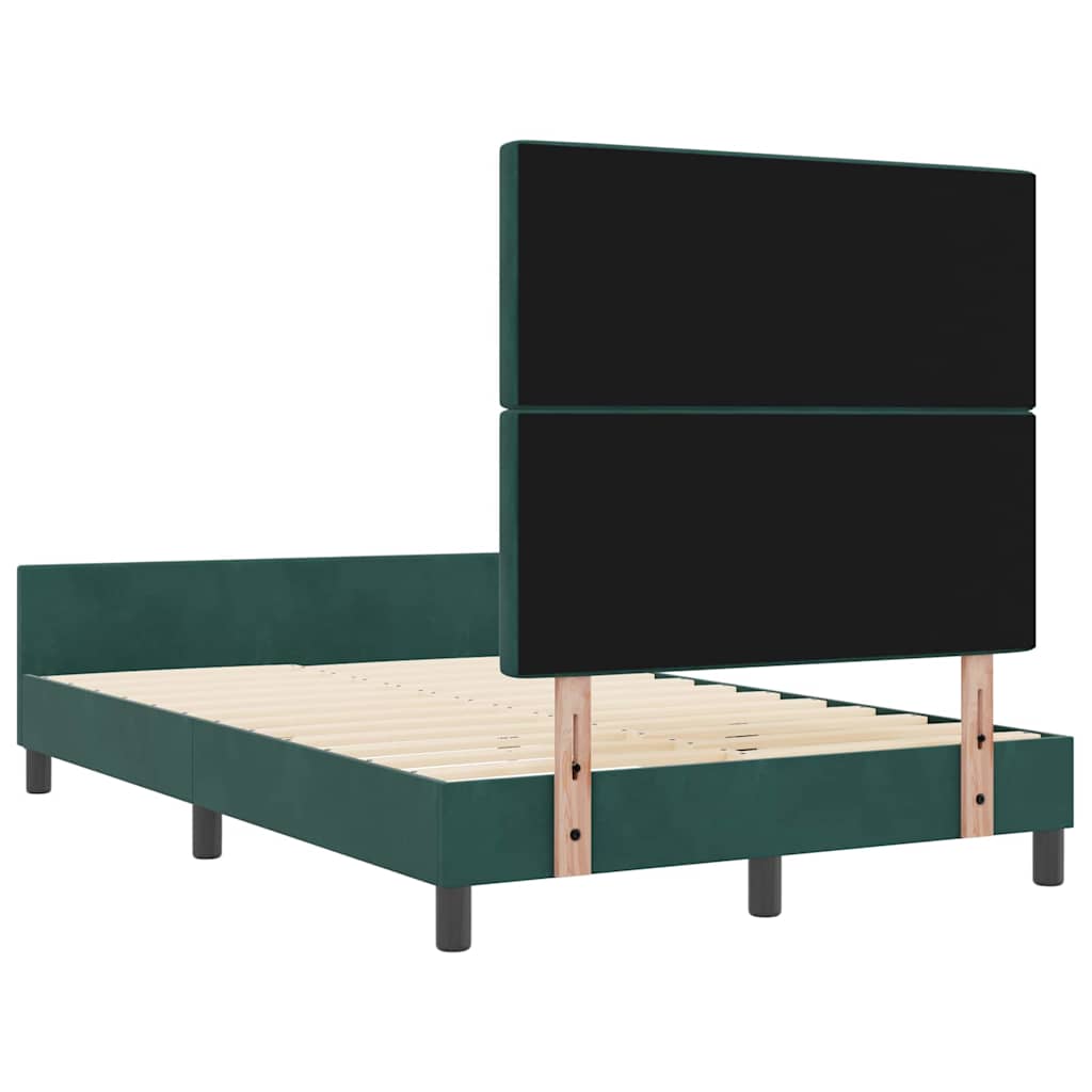 Κρεβάτι με ελατήρια Σκούρο Πράσινο 120 x 200 cm Βελούδο
