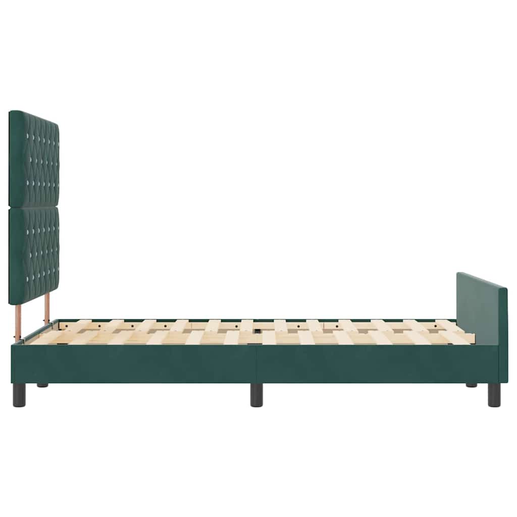 Κρεβάτι με ελατήρια Σκούρο Πράσινο 120 x 200 cm Βελούδο