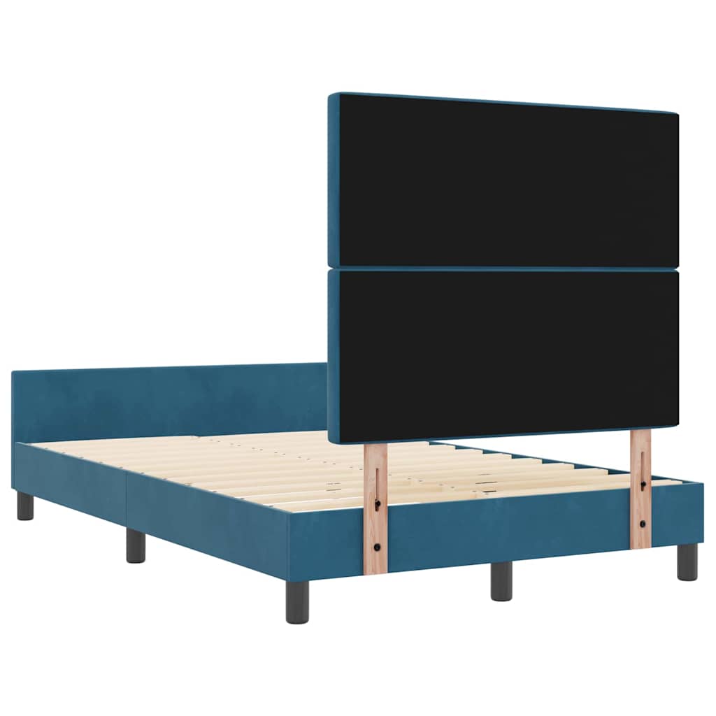 Κρεβάτι με ελατήρια Σκούρο Μπλε 120 x 200 cm Βελούδο - Pakobazaar