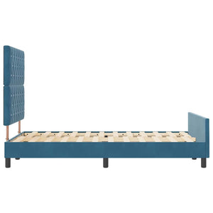 Κρεβάτι με ελατήρια Σκούρο Μπλε 120 x 200 cm Βελούδο - Pakobazaar