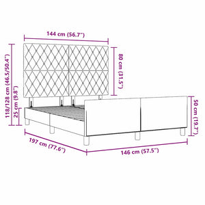 Κρεβάτι με ελατήρια Ανοιχτό γκρι 140 x 190 cm Βελούδο