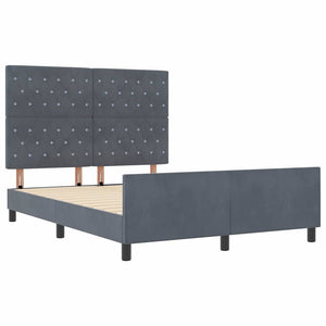 Κρεβάτι με ελατήρια Σκούρο γκρι 140 x 190 cm Βελούδο