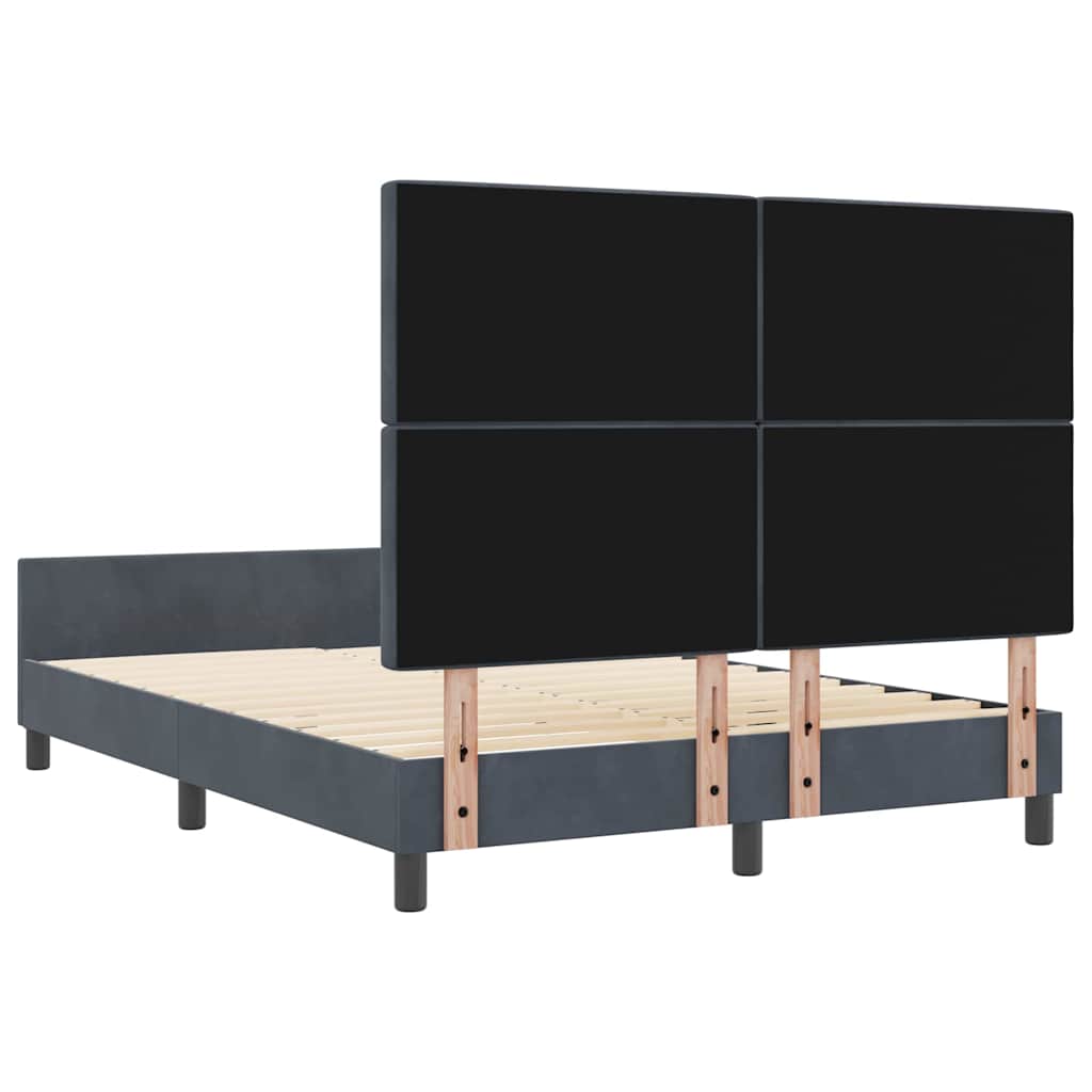 Κρεβάτι με ελατήρια Σκούρο γκρι 140 x 190 cm Βελούδο