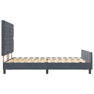 Κρεβάτι με ελατήρια Σκούρο γκρι 140 x 190 cm Βελούδο