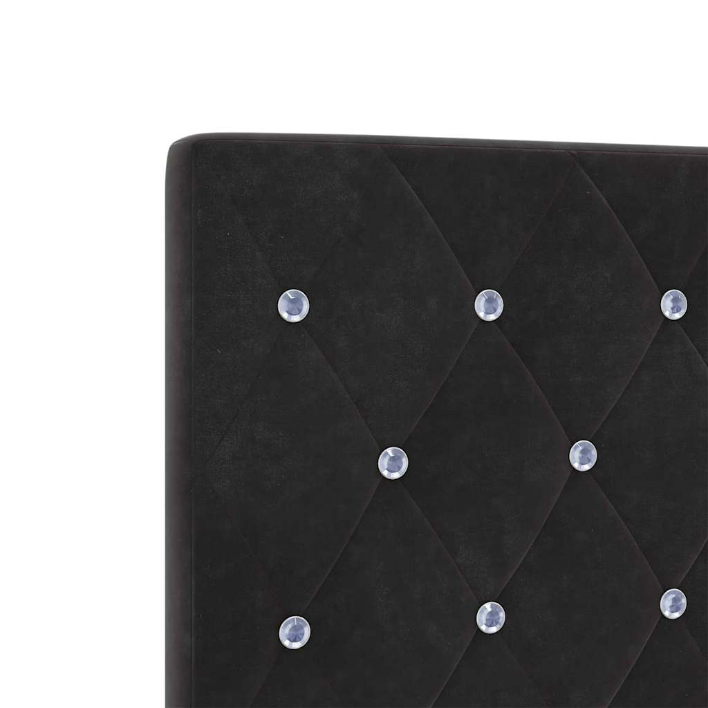 Κρεβάτι με ελατήρια με κεφαλάρι Μαύρο 140 x 190 cm Βελούδο - Pakobazaar
