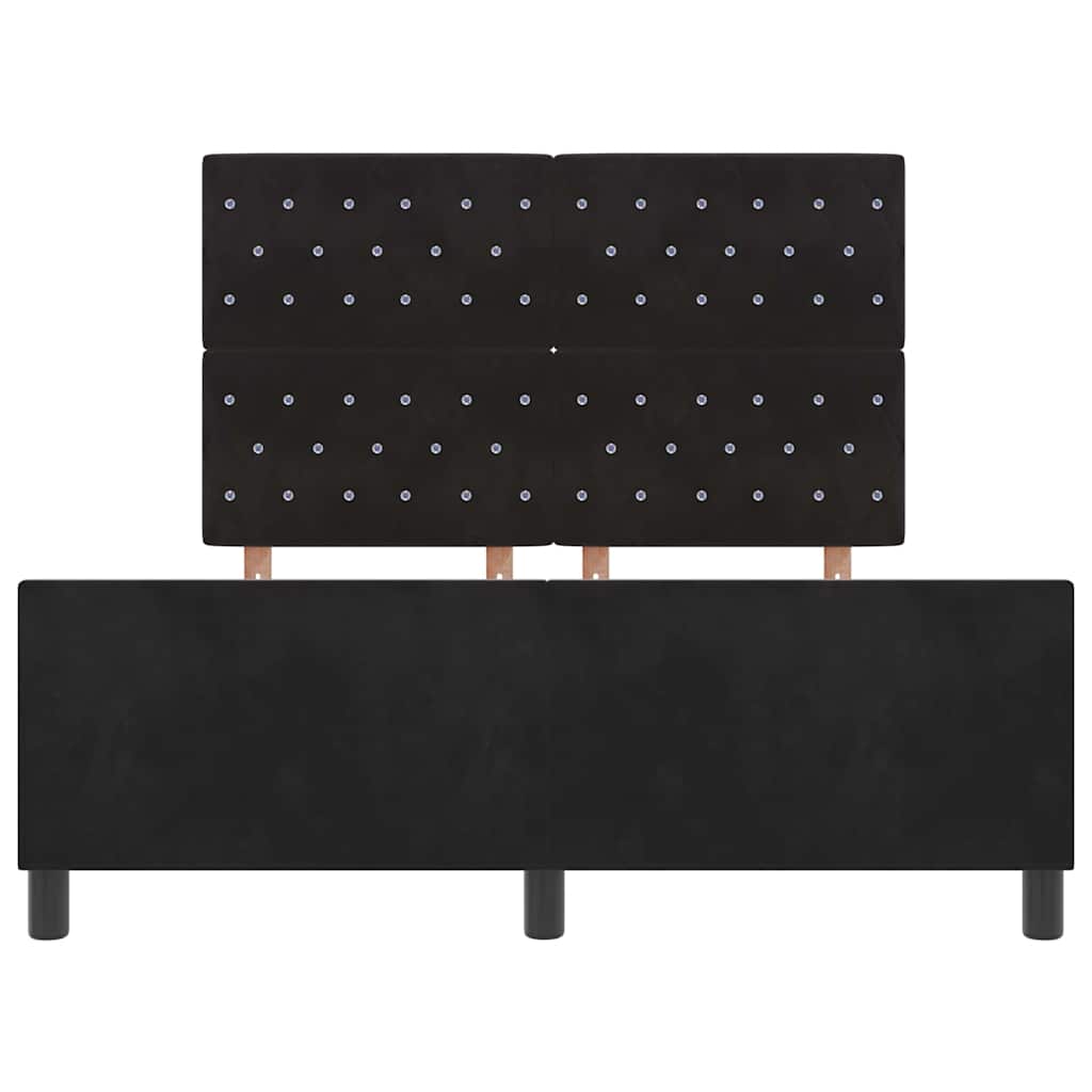 Κρεβάτι με ελατήρια με κεφαλάρι Μαύρο 140 x 190 cm Βελούδο - Pakobazaar